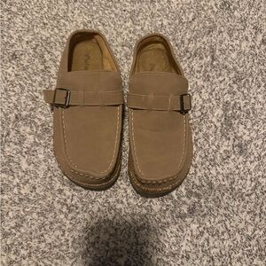 Brown clogs with Buckle Detail